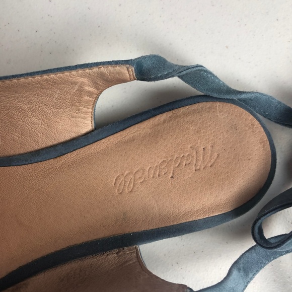 Madewell The April Blue Suede Lace-Up Ballet Flats - Picture 8 of 8
